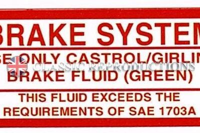 Brake Fluid label
