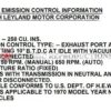 Emission Control label - Jaguar 70