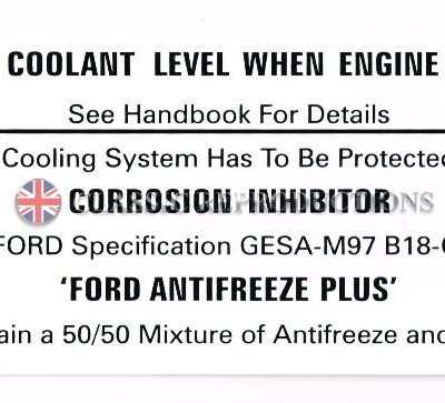 Check Coolant label (GESA-M97 B18-C)