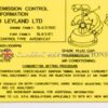 Emission Control label - Triumph TR7 USA 1979