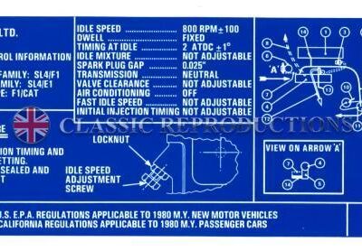 Emission Control label - Triumph TR7 1980
