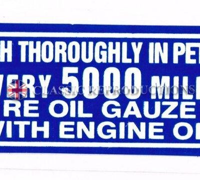 AC Air Filter label (blue/white - oblong)