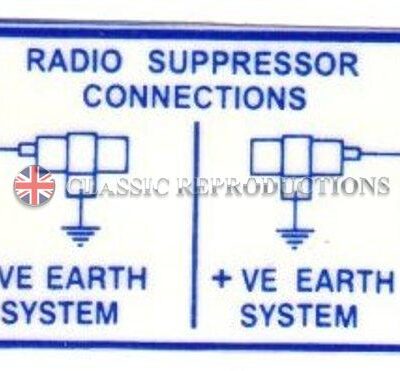 Radio Suppressor label - Rover P6, SD1