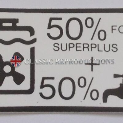 Anti-Freeze 50% Mix label - Ford 1975-89