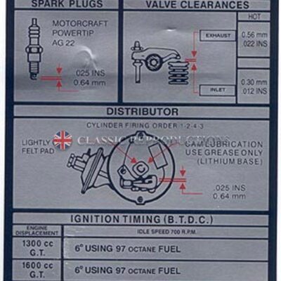 Technical Information label - Ford 711M 6B 315EA