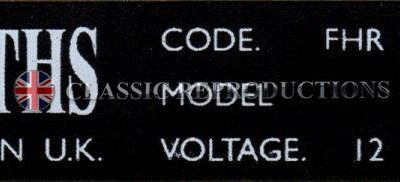 Smiths Heater label (FHR 2480/10)