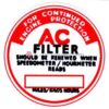 AC Fuel Filter label, round (black/red/white)
