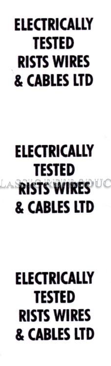 Rists Wiring Loom label - black text - BL vehicles 1982-86 | Classic ...