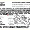 Emission Control label - Triumph GT6 1972