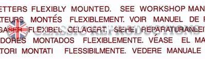 "Carburetters Flexibly Mounted" label - Rover 2000