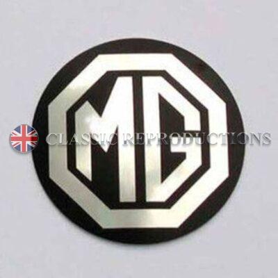 Wheel centre badge - MG, MGB - Black on Silver