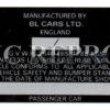 Chassis plate - MGB Tourer Export - 1980 