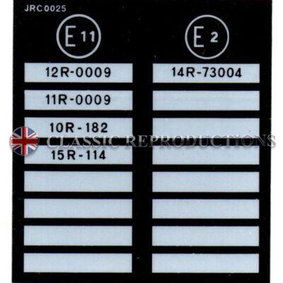 E11/E2 patents label - Rover